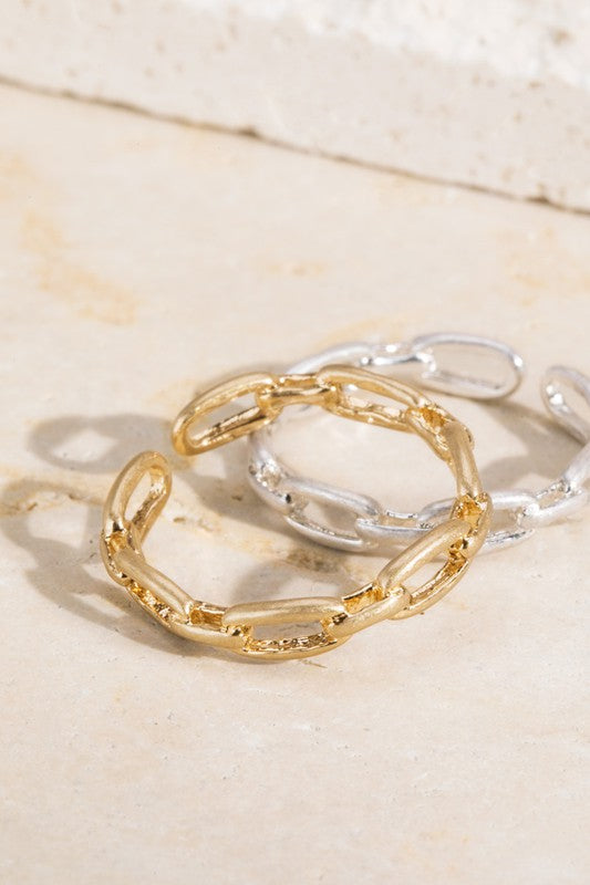 CALI CHAIN LINK ADJUSTABLE RING
