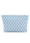 CHECKERED CLUTCH BAG - SKY BLUE