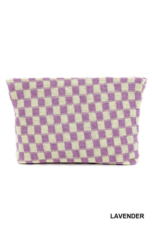 CHECKERED CLUTCH BAG - LAVENDER