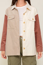 CORI COLOR BLOCK CORDUROY JACKET