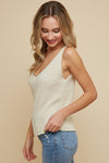 GIVE ME LIFE SWEATER TANK- TAUPE