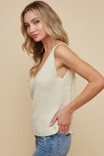 GIVE ME LIFE SWEATER TANK- TAUPE