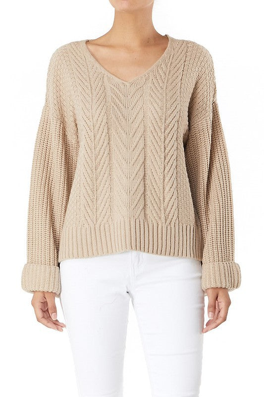 KNIT SWEATER - OATMEAL