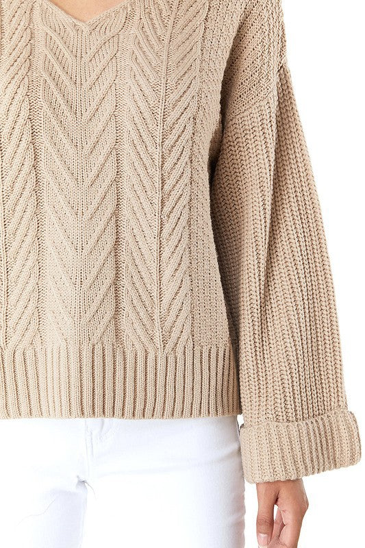 KNIT SWEATER - OATMEAL