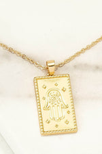 HAMSA PENDANT NECKLACE - GOLD