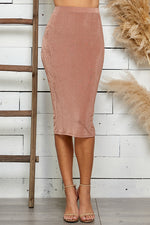 TAKE ME WITH YOU PENCIL SKIRT -BAKED TAUPE