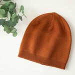 CASHMERE BLEND BEANIE - RUST