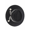 CC GEOMETRIC TRIM PANAMA HAT- BLACK